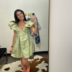 Klesis Floral Ruffle Mini Dress